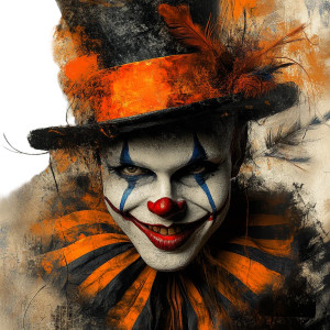 Mysterious Clown Portrait Vinyl Car Decal Sticker – Waterproof & UV-Resistant 8"