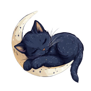 Void Cat Dreaming Vinyl Car Decal Sticker – Waterproof & UV-Resistant 8"