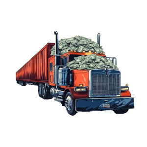 Money Truck Vinyl Car Decal Sticker – Waterproof & UV-Resistant 8"