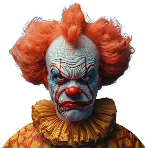 Disgusted Clown Portrait Vinyl Car Decal Sticker – Waterproof & UV-Resistant 8"