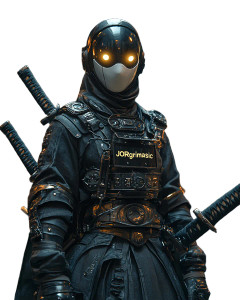 Elegant Cyberpunk Samurai Vinyl Car Decal Sticker – Waterproof & UV-Resistant 8"