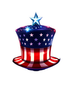 Patriotic Hat Illustration Vinyl Car Decal Sticker – Waterproof & UV-Resistant 8"