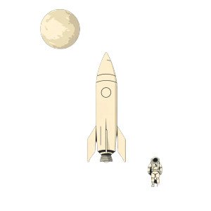 Moon Landing Scene Vinyl Car Decal Sticker – Waterproof & UV-Resistant 8"