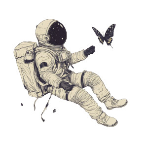 Astronaut And Butterfly Vinyl Car Decal Sticker – Waterproof & UV-Resistant 8" Astronaut And Butterfly Vinyl Car Decal Sticker – Waterproof & UV-Resistant 8"