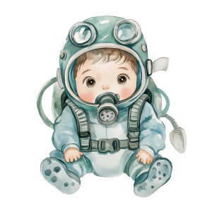Scuba Baby Boy Vinyl Car Decal Sticker – Waterproof & UV-Resistant 8"