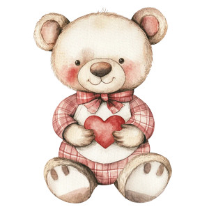 Victorian Bear Heart Vinyl Car Decal Sticker – Waterproof & UV-Resistant 8"