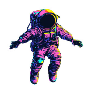 Colorful Space Astronaut V2 Vinyl Car Decal Sticker – Waterproof & UV-Resistant 8"