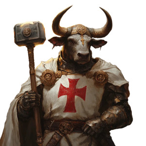 Holy Minotaur Knight Vinyl Car Decal Sticker – Waterproof & UV-Resistant 8"