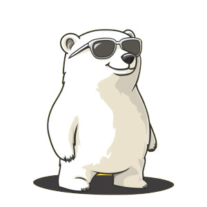 Cool Polar Bear V2 Vinyl Car Decal Sticker – Waterproof & UV-Resistant 8"