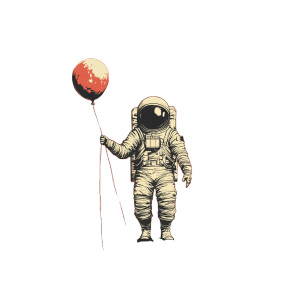 Ukiyo-E Astronaut Vinyl Car Decal Sticker – Waterproof & UV-Resistant 8"