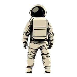 Male Astronaut Icon Vinyl Car Decal Sticker – Waterproof & UV-Resistant 8"