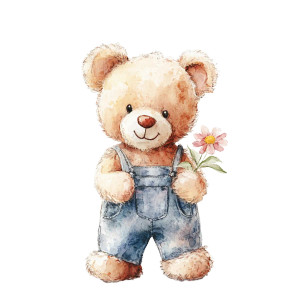 Teddy Bear Illustration V3 Vinyl Car Decal Sticker – Waterproof & UV-Resistant 8"