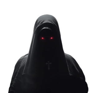 Red-Eyed Nun Vinyl Car Decal Sticker – Waterproof & UV-Resistant 8"