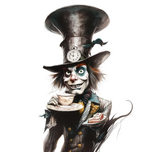 Mad Hatter Tea Time Vinyl Car Decal Sticker – Waterproof & UV-Resistant 8"