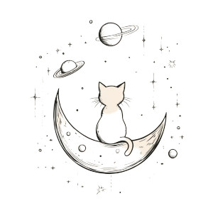 Moon Cat Tattoo Vinyl Car Decal Sticker – Waterproof & UV-Resistant 8" Moon Cat Tattoo Vinyl Car Decal Sticker – Waterproof & UV-Resistant 8"