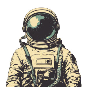 Vintage Astronaut Vector Vinyl Car Decal Sticker – Waterproof & UV-Resistant 8"