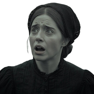 Sad Amish Woman Vinyl Car Decal Sticker – Waterproof & UV-Resistant 8"