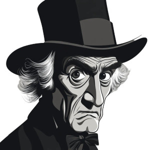 Scrooge Vector Portrait Vinyl Car Decal Sticker – Waterproof & UV-Resistant 8"