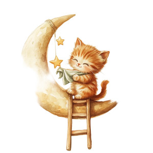 Kitten On Moon V4 Vinyl Car Decal Sticker – Waterproof & UV-Resistant 8"