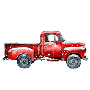 Vintage Red Pickup Vinyl Car Decal Sticker – Waterproof & UV-Resistant 8"