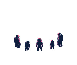 Astronauts In Space V3 Vinyl Car Decal Sticker – Waterproof & UV-Resistant 8"