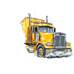 Yellow American Truck Vinyl Car Decal Sticker – Waterproof & UV-Resistant 8"