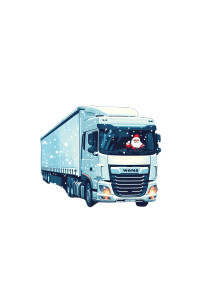 Santa Driving Lorry Vinyl Car Decal Sticker – Waterproof & UV-Resistant 8"