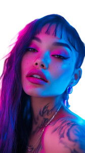 Neon Tattoo Model Vinyl Car Decal Sticker – Waterproof & UV-Resistant 8"