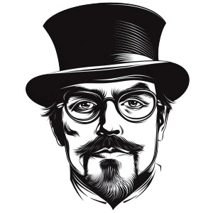 Mysterious Top Hat Man Vinyl Car Decal Sticker – Waterproof & UV-Resistant 8"