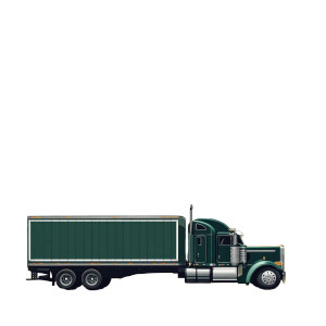 Green Semi Truck V2 Vinyl Car Decal Sticker – Waterproof & UV-Resistant 8"