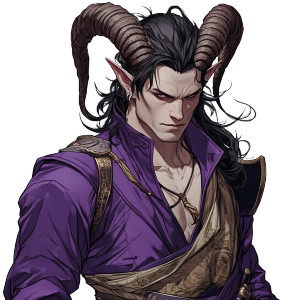 Buff Tiefling Samurai V3 Vinyl Car Decal Sticker – Waterproof & UV-Resistant 8"