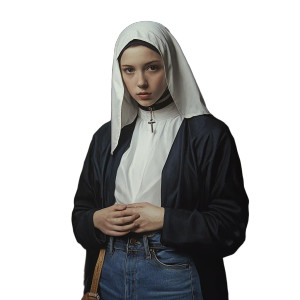 Modern Young Nun V2 Vinyl Car Decal Sticker – Waterproof & UV-Resistant 8" Modern Young Nun V2 Vinyl Car Decal Sticker – Waterproof & UV-Resistant 8"