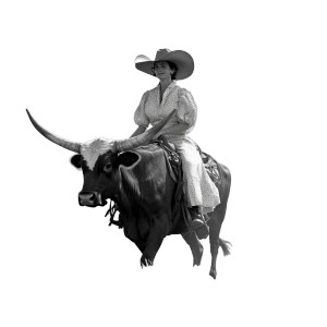 Cow Riding Woman Vinyl Car Decal Sticker – Waterproof & UV-Resistant 8"