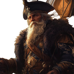 Fantasy Ship Captain Vinyl Car Decal Sticker – Waterproof & UV-Resistant 8"