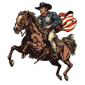 Patriotic Cowboy Ride Vinyl Car Decal Sticker – Waterproof & UV-Resistant 8"