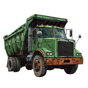 Garbage Truck Art Vinyl Car Decal Sticker – Waterproof & UV-Resistant 8"