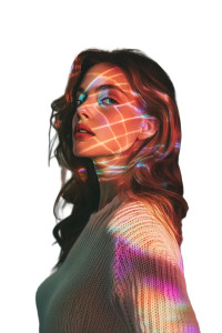 Kaleidoscopic Light Woman Vinyl Car Decal Sticker – Waterproof & UV-Resistant 8"