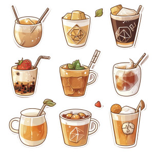 Milk Tea Stickers Vinyl Car Decal Sticker – Waterproof & UV-Resistant 8"