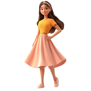 3D Avatar Girl Vinyl Car Decal Sticker – Waterproof & UV-Resistant 8"