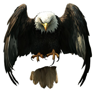 Eagle Illustration Vinyl Car Decal Sticker – Waterproof & UV-Resistant 8"