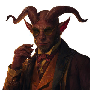 Tiefling Noble Salesman Vinyl Car Decal Sticker – Waterproof & UV-Resistant 8"