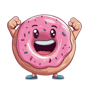 Muscular Donut Logo Vinyl Car Decal Sticker – Waterproof & UV-Resistant 8"