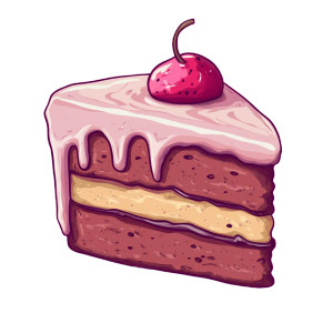 Exaggerated Cake Slice Vinyl Car Decal Sticker – Waterproof & UV-Resistant 8"