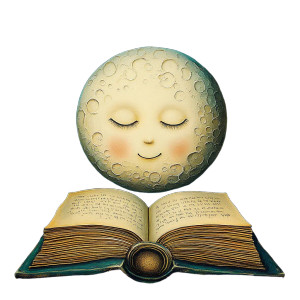 Moon Reading Book V2 Vinyl Car Decal Sticker – Waterproof & UV-Resistant 8"