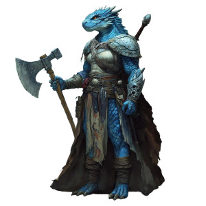 Blue Dragonborn Warrior V4 Vinyl Car Decal Sticker – Waterproof & UV-Resistant 8"