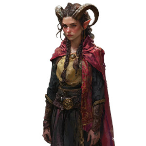 Young Tiefling Servant Vinyl Car Decal Sticker – Waterproof & UV-Resistant 8"