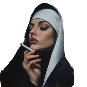 Smoking Nun V7 Vinyl Car Decal Sticker – Waterproof & UV-Resistant 8"