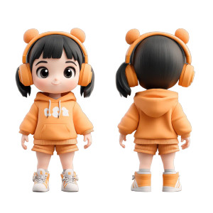 Chibi Girl Model Vinyl Car Decal Sticker – Waterproof & UV-Resistant 8"