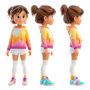 Colorful Girl 3D Vinyl Car Decal Sticker – Waterproof & UV-Resistant 8"