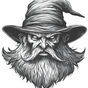 Angry Wizard Face Vinyl Car Decal Sticker – Waterproof & UV-Resistant 8"